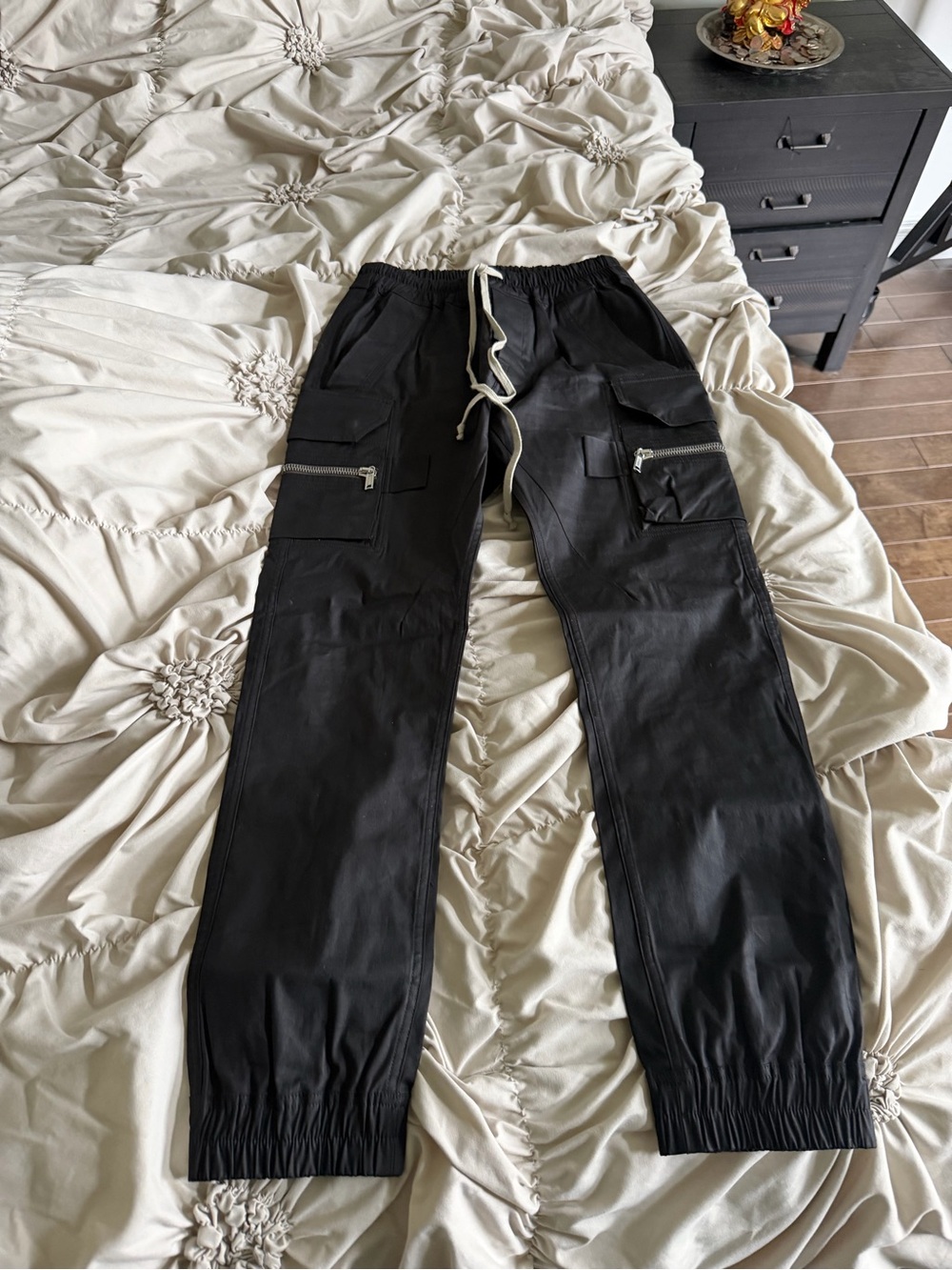 Rick Ownes Cargo Zipper Drawstring Pants - Picture 2 of 4